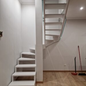 SCALA DOPPIA STRUTTURA LEGNO CRISTALLO